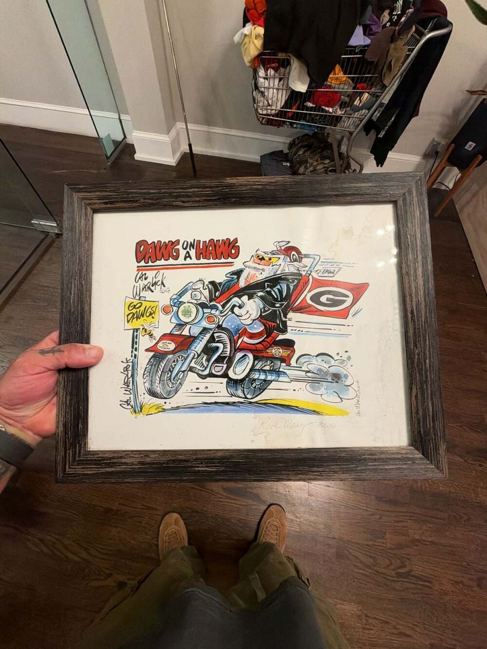 Cal Warlick Dawg On A Hawg Georgia Bulldogs Motorcycle Art Print